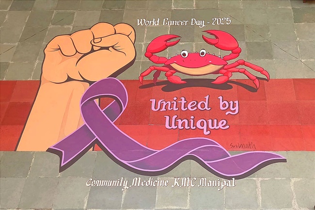 World Cancer Day -2025:  3D painting unveiled in KMC Manipal