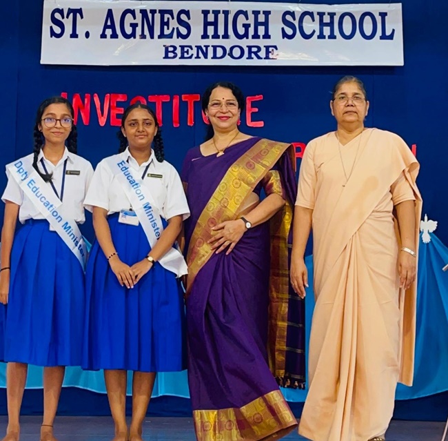Mangalore: Investiture Ceremony held in St.Agnes High School