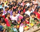 Karkal: Children offer flowers to Infant Mary at Belman parish during 9-day novena