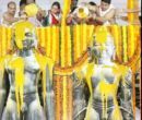 Mahamastakabhishek of Bahubali Held at Jain Temple, Shirlalu