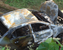 Car falls 20 feet deep catches fire, but the driver is safe