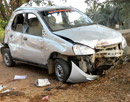 Car Driver Dies in Collision with Milestone at Arate Bridge on NH 66