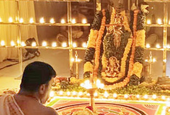 Dussehra Durga Namaskar Puja performed at Sri Pejavar Math