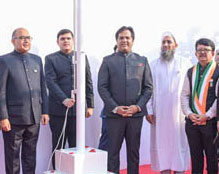 Doha-Qatar:  Indian Ambassador Mr. Vipul hoists Indian tricolor on Independence Day